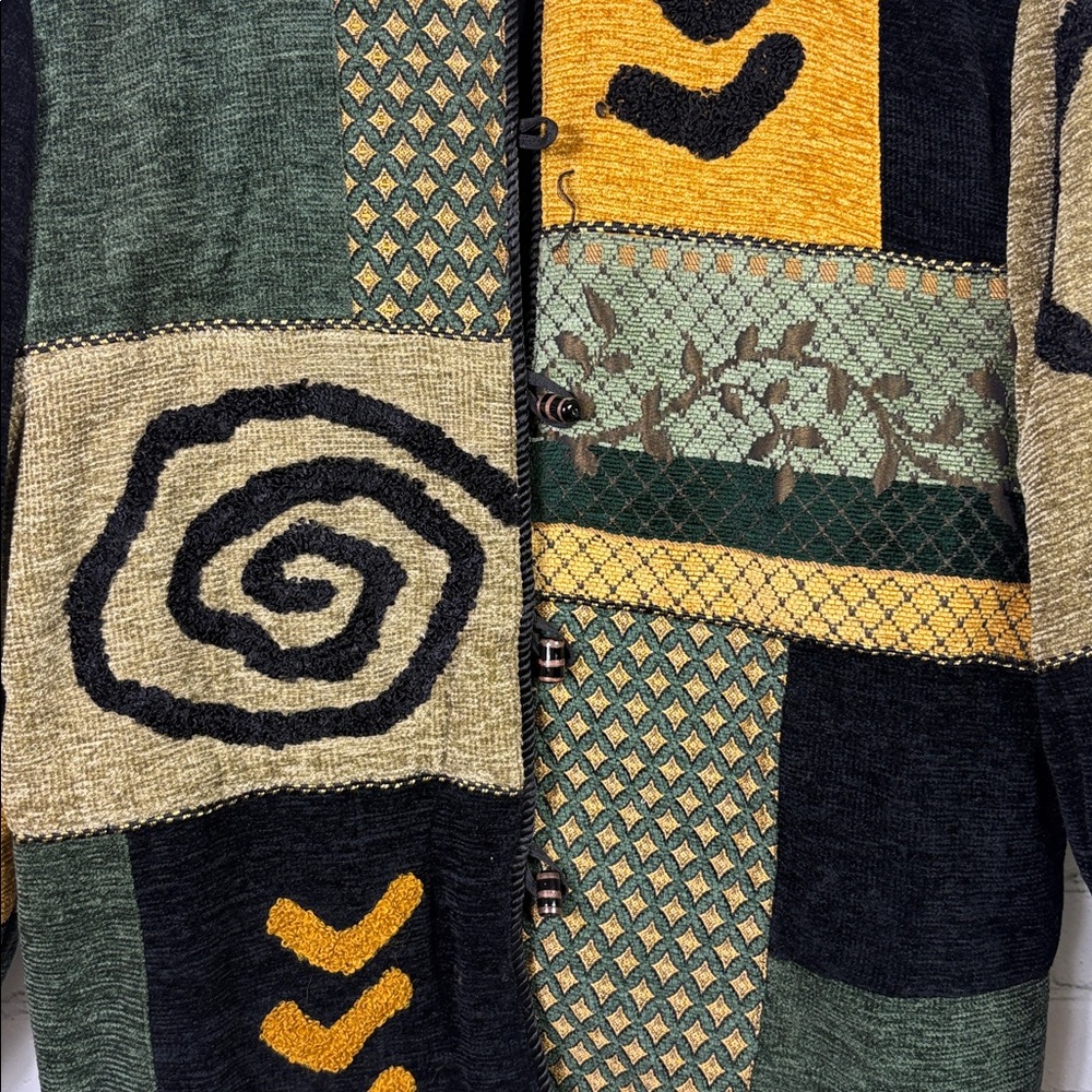 Indigo Moon Wearable Art Patchwork Jacket Size Me… - image 4